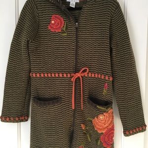 Cabi Hooded Zip Sweater, size Medium